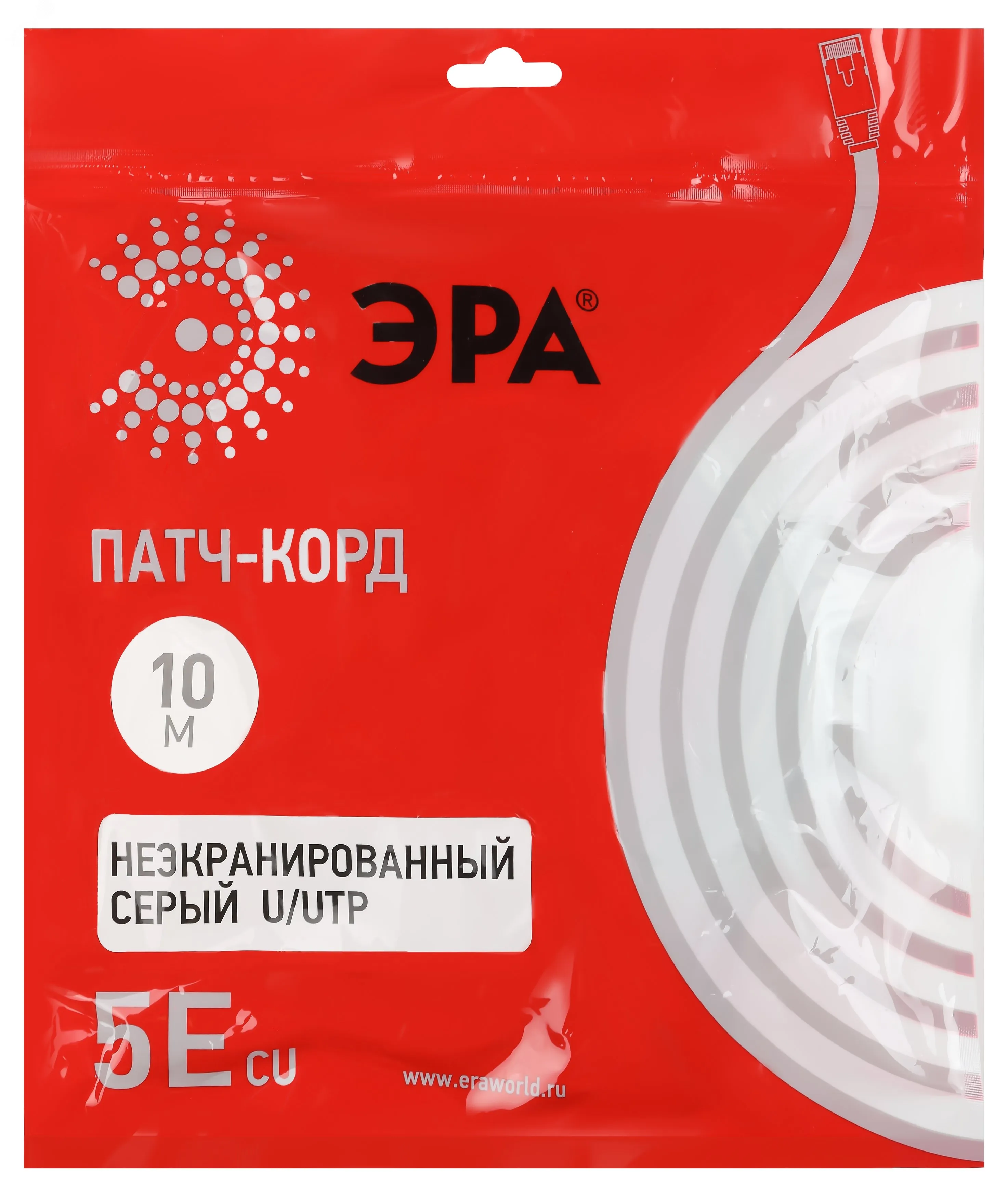 Патч корд U/UTP неэкранированный 10м категория 5e Cu