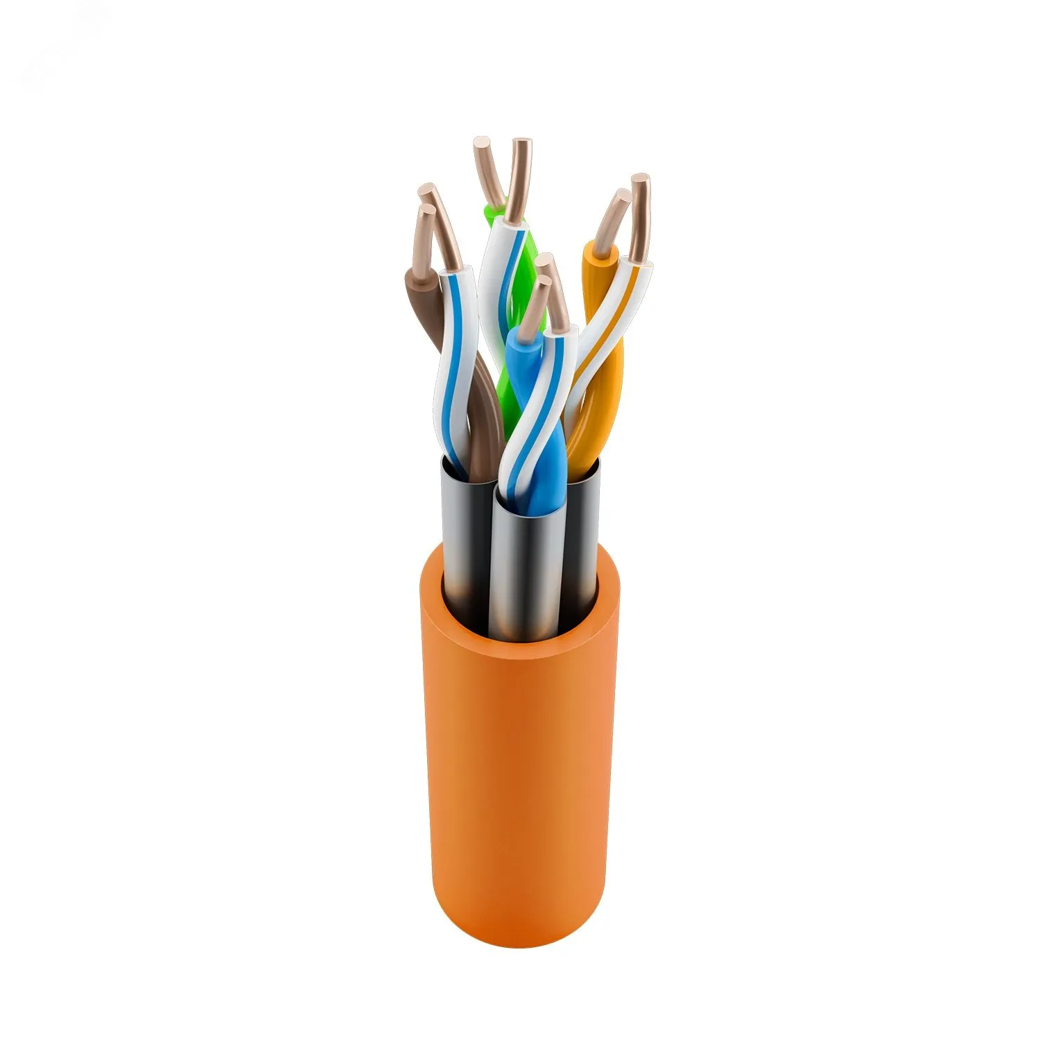 Витая пара U/FTP кат 6A 4 пары 23 AWG одножильны LSZH нг(А)-HF внутренний оранжевый 305м