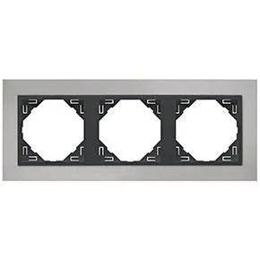 Efapel 90930 TRS 3-х местная рамка, хром/серый Efapel 90930 TRS