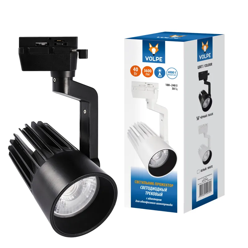 Светильник-прожектор ULB-Q274 40W/4000К BLACK светодиодный трековый 3600 Лм (4000К) Корпус черный Uniel UL-00005928