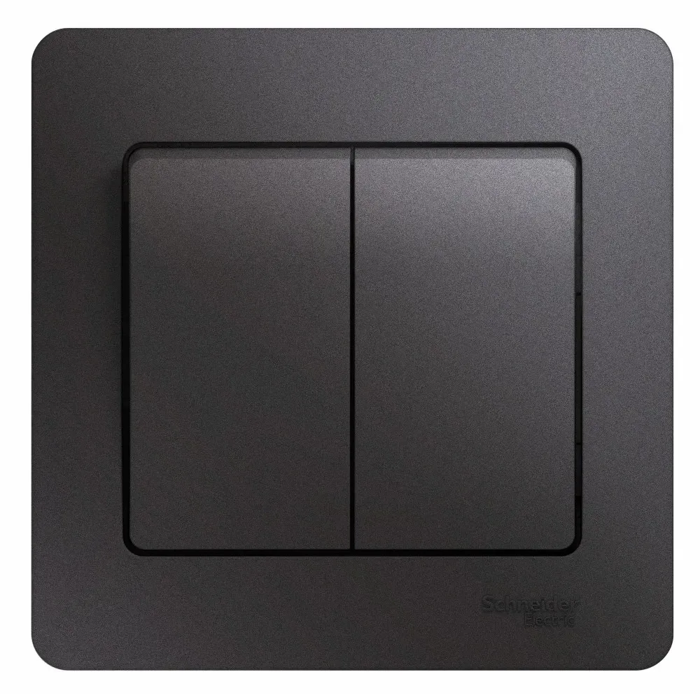 GLOSSA выключатель 2-клавишный в сборе сх.5 графит SE (Потенциал) GSL001352