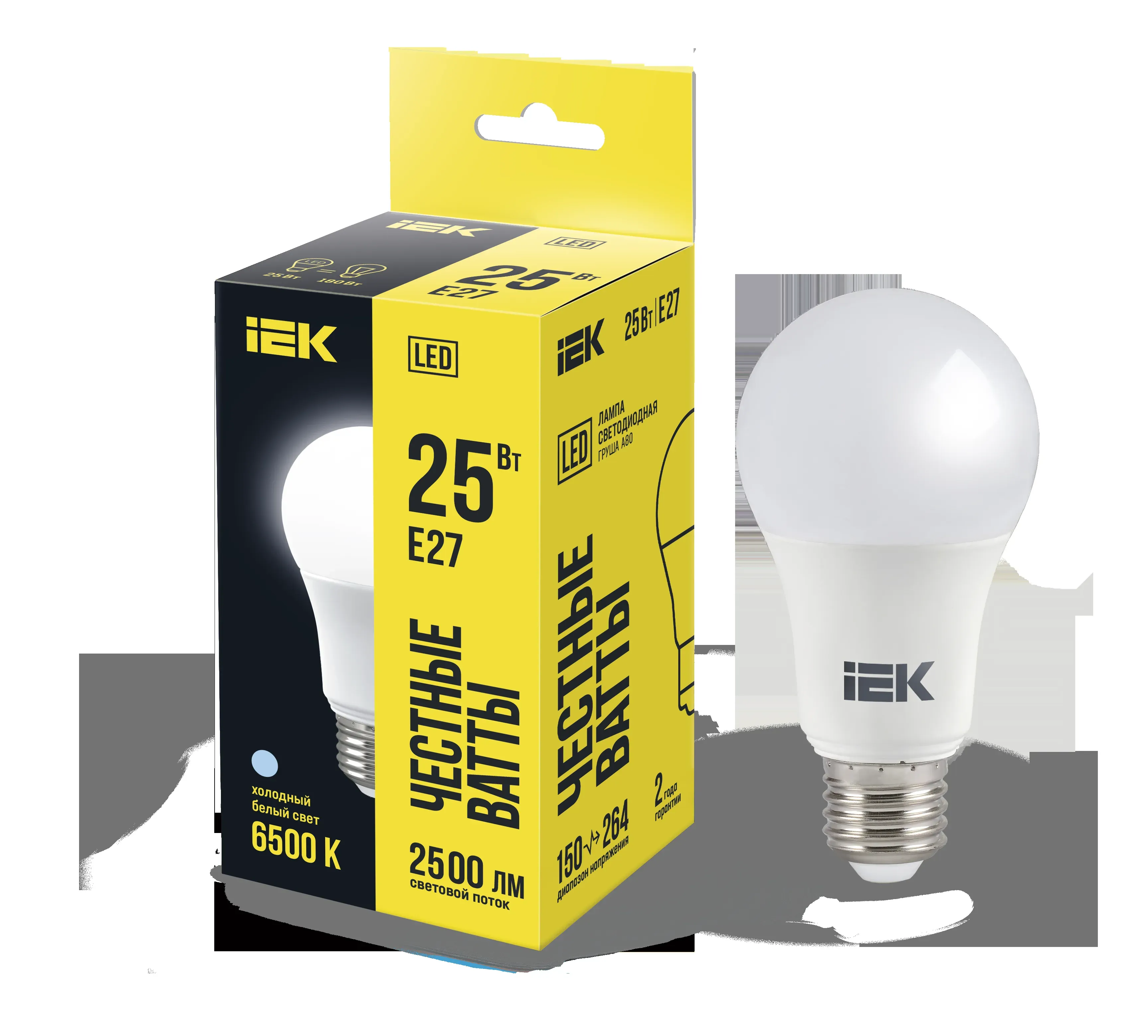Лампа светодиодная a80 груша 25вт 230в 6500к e27 iek IEK LLE-A80-25-230-65-E27