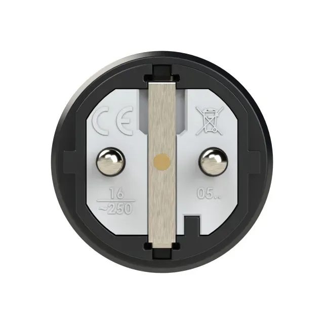 Вилка каб 16A/250V/2P+E/IP54 корпус черный, маркер серый Alpenbox 00-00027003