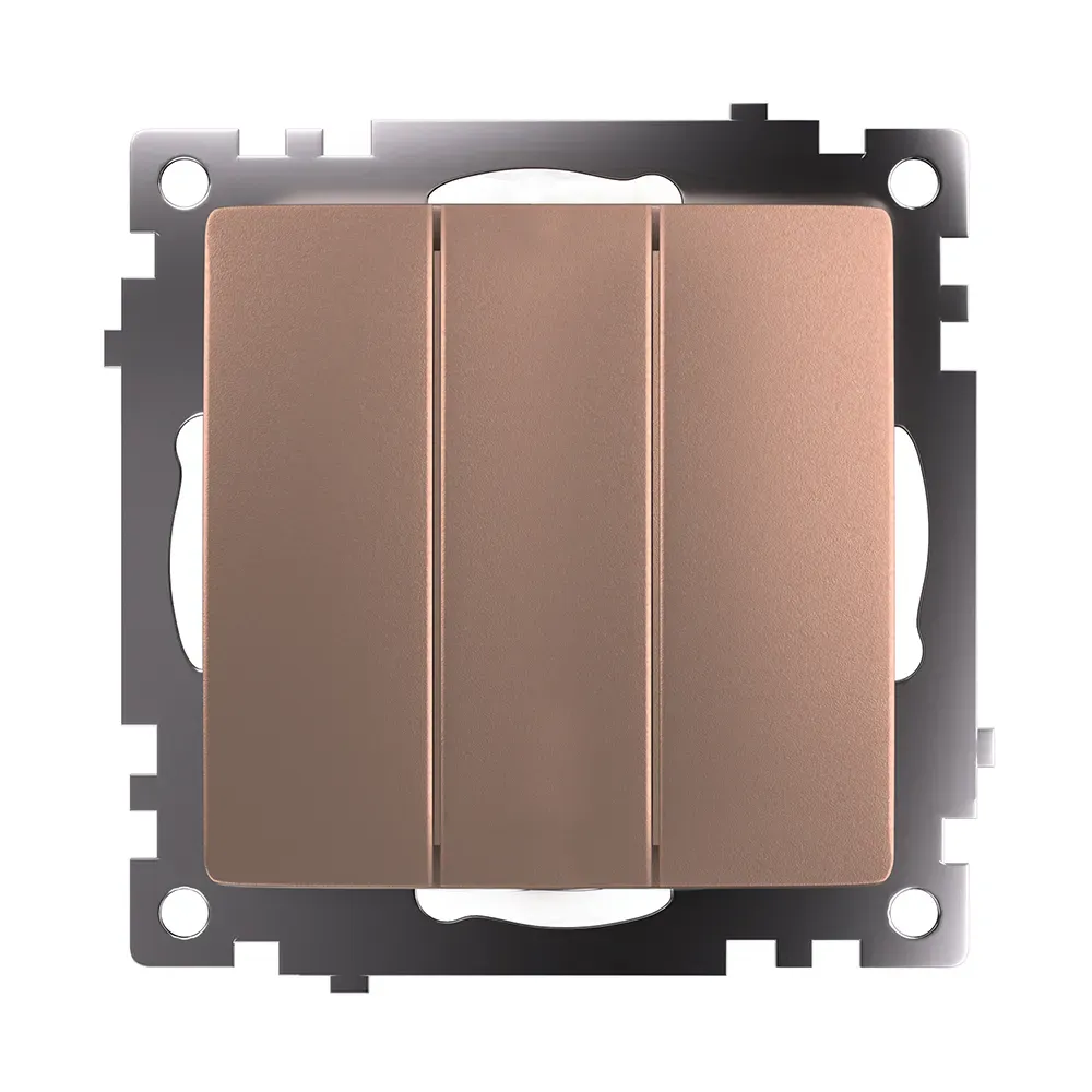 Выключатель трехклавишный (механизм) серия Катрин шампань STEKKER FERON 49174