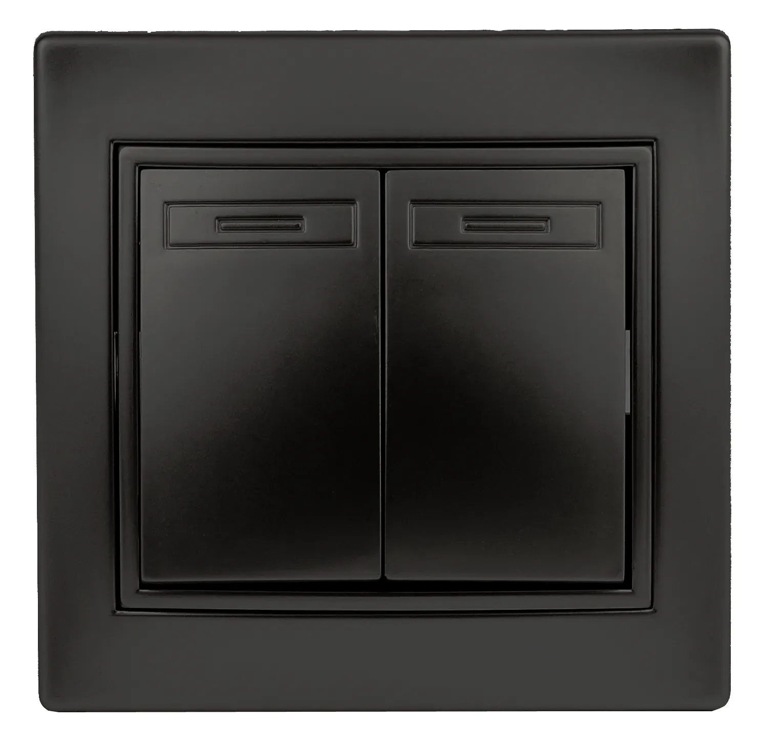 Выключатель Intro Plano 1-104-05 двухклавишный, 10А-250В, IP20, СУ, антрацит ЭРА Б0053765