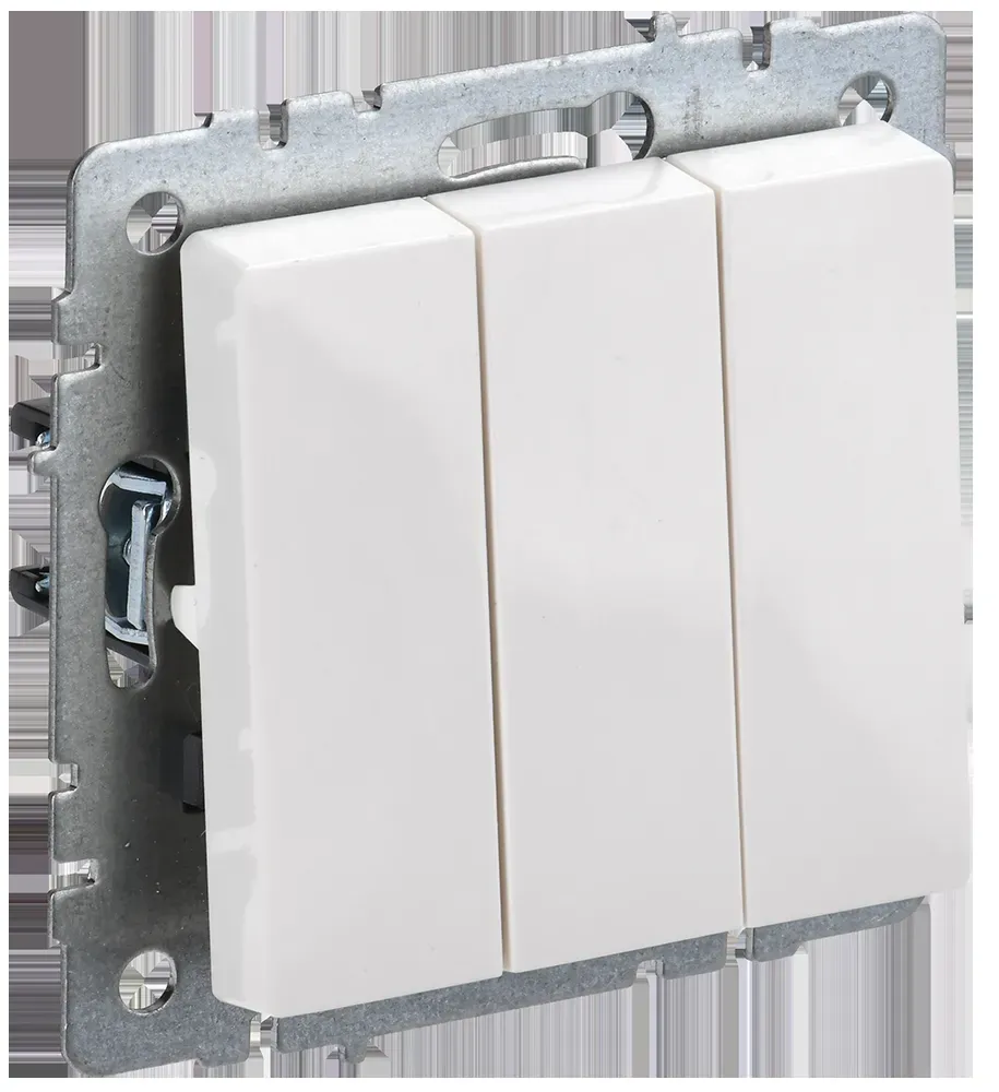 BRITE Выключатель 3-клавишный 10А ВС10-3-0-БрБ белый IEK BR-V30-0-10-K01-PRO