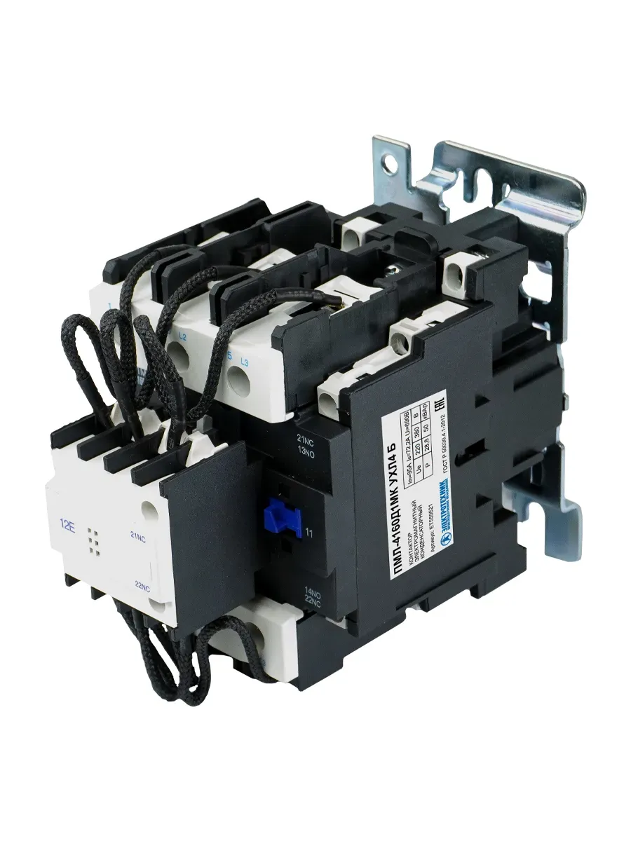 Контактор конденсаторный электромагнитный ПМЛ-4160Д1МК УХЛ4 Б, 220В/50Гц, 50,0 кВАр, 1з+2р, 95А, IP20 Электротехник ET559521