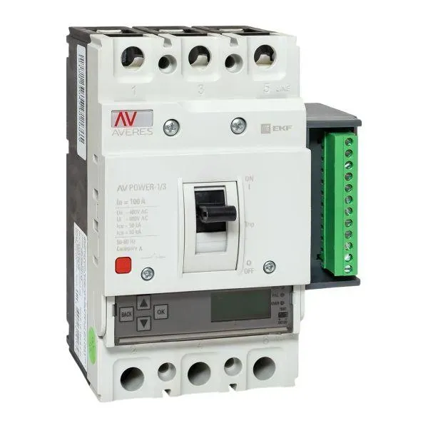 Выключатель автоматический av power-1/3 100а 50ка etu6.2 EKF MCCB-13-100-6.2-AV