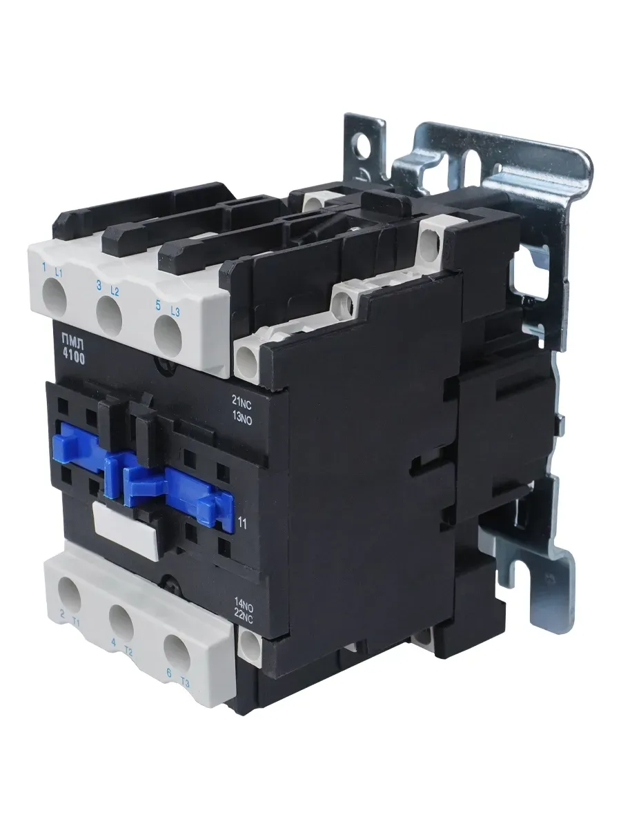 Пускатель электромагнитный ПМЛ-4100 УХЛ4 Б, 220В/50Гц, 1р+1з, 63А, нереверсивный, без реле, IP00 Электротехник ET509649