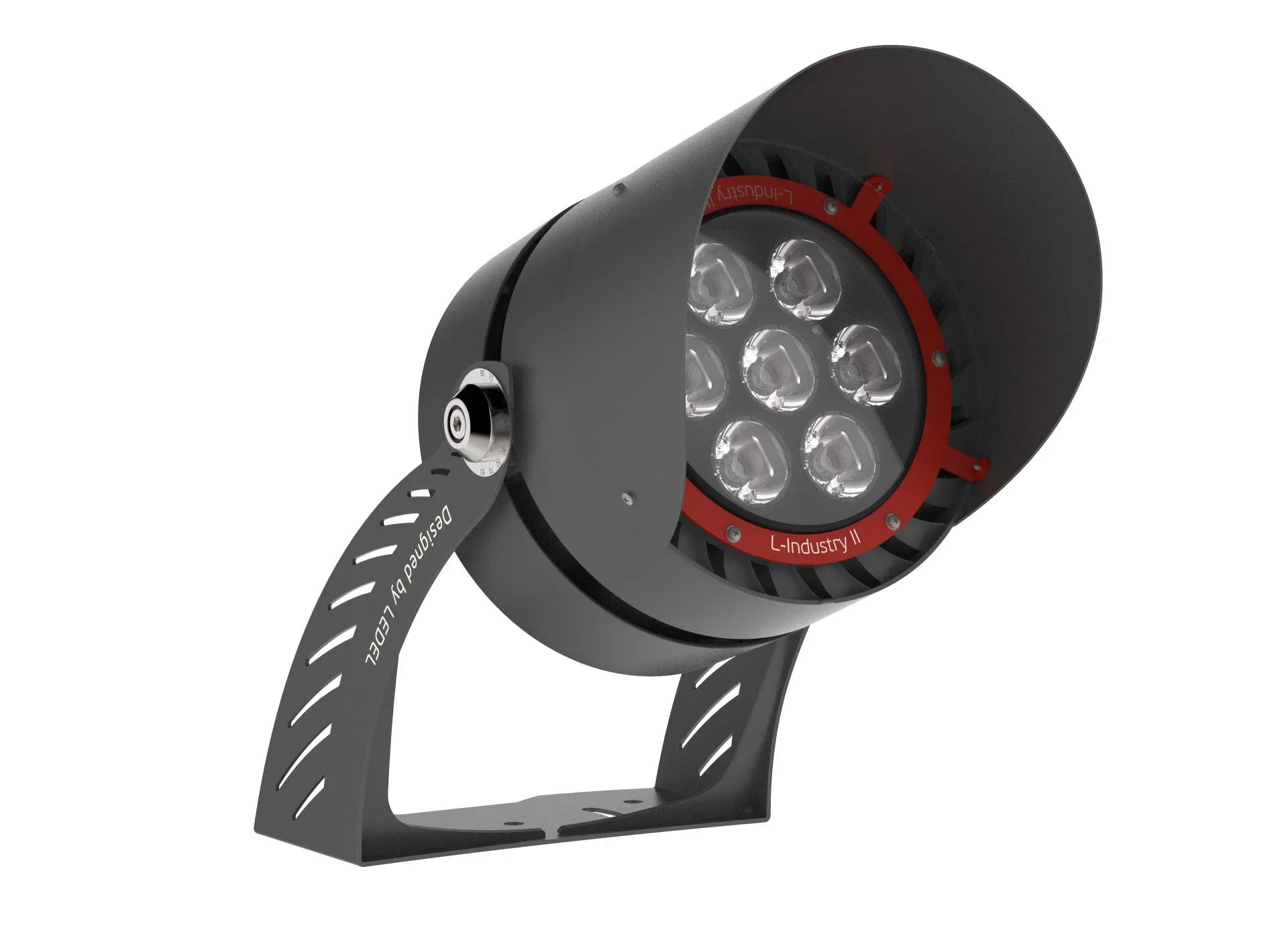 Светильник архитектурный L-industry II 52Вт 4400Лм диаграмма Г15х30 B (голубой) силикатное стекло металл поворотное крепление 220AC IP65 антибликовый козырек LEDEL INII52-22B-413-1828