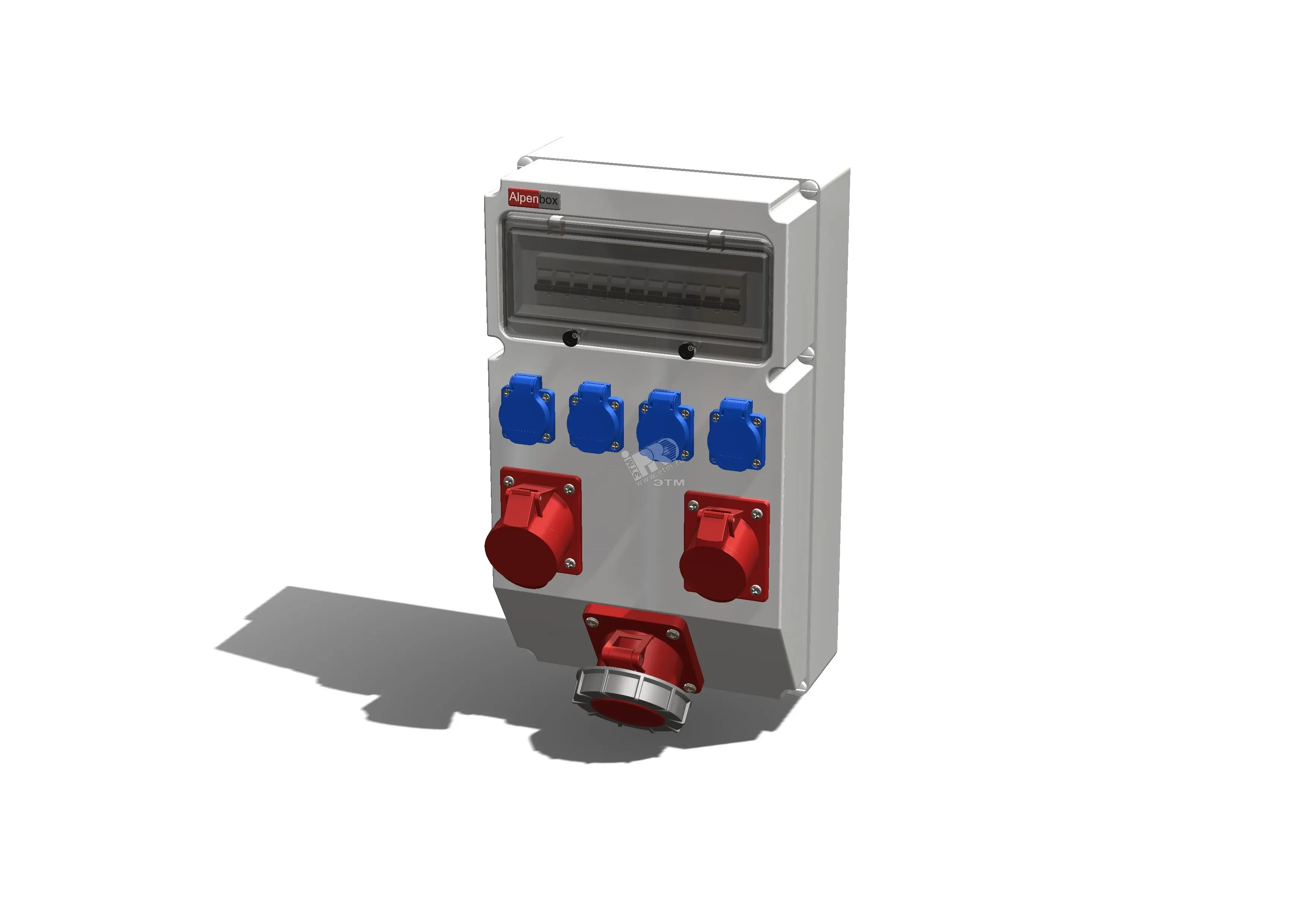 Устройство распределительное настенное пластик IP44 63A корпус 297х504х177 серый AlpenBox 00-00002068