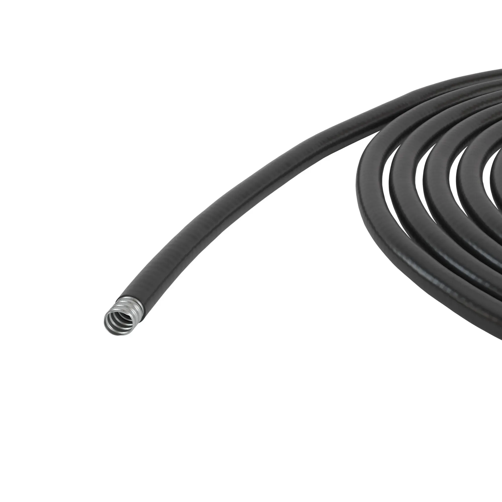 Металлорукав DN 20мм в гладкой ПВХ изоляции, Dвн 20,5 мм Dнар 27,0 IP66 50м цвет черный DKC 6070R-22N