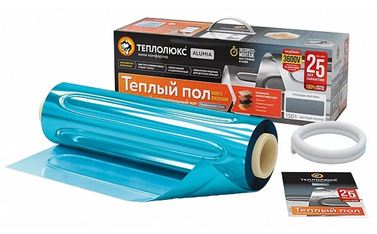 Мат нагревательный для электрического теплого пола Alumia 7 кв.м 1050 Вт Теплолюкс 100035699700