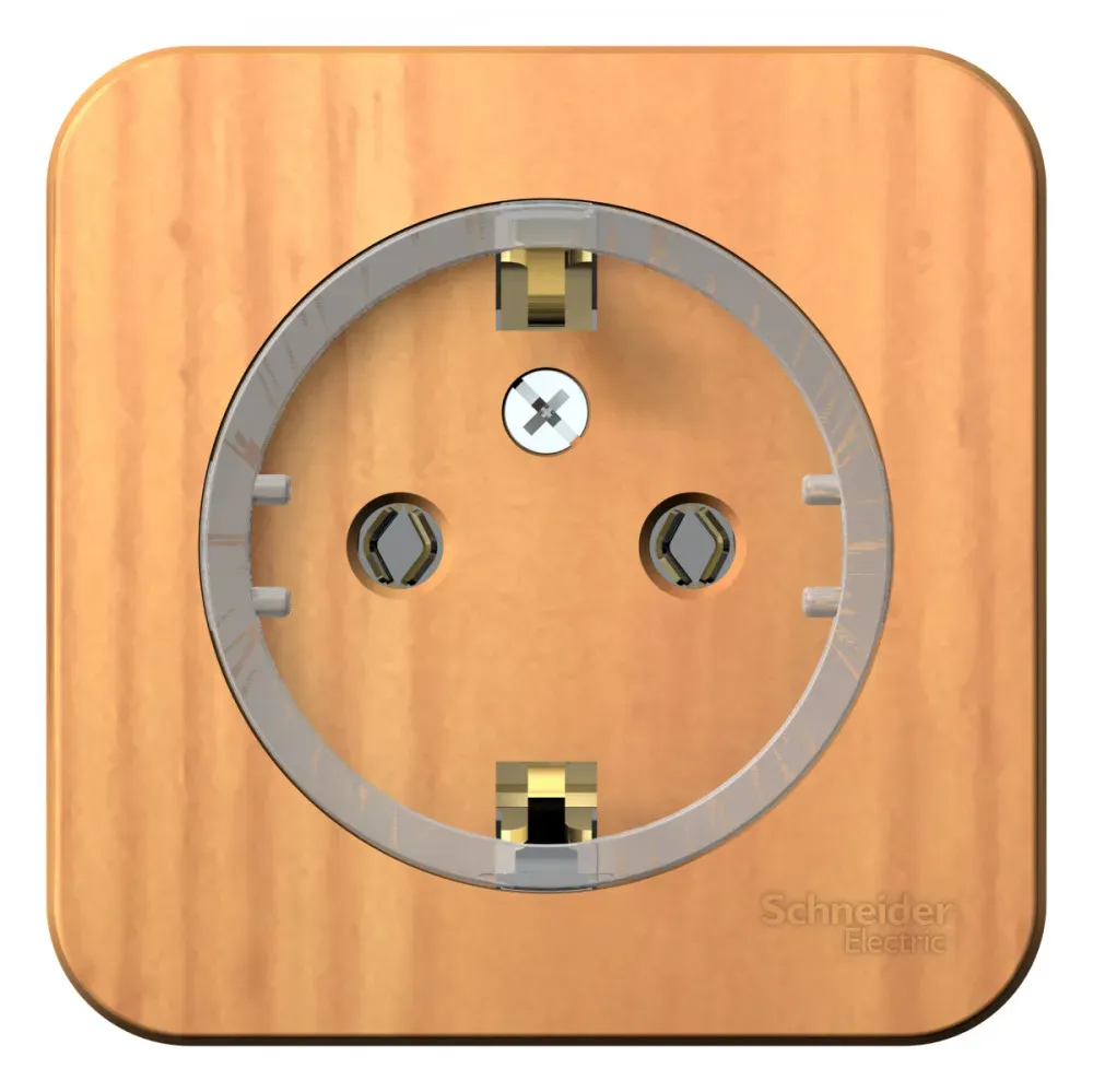 Розетка BLANCA наружная, с заземлением, без шторок, (тонкая), 16А, 250В, ясень SE (Потенциал) BLNRA110115