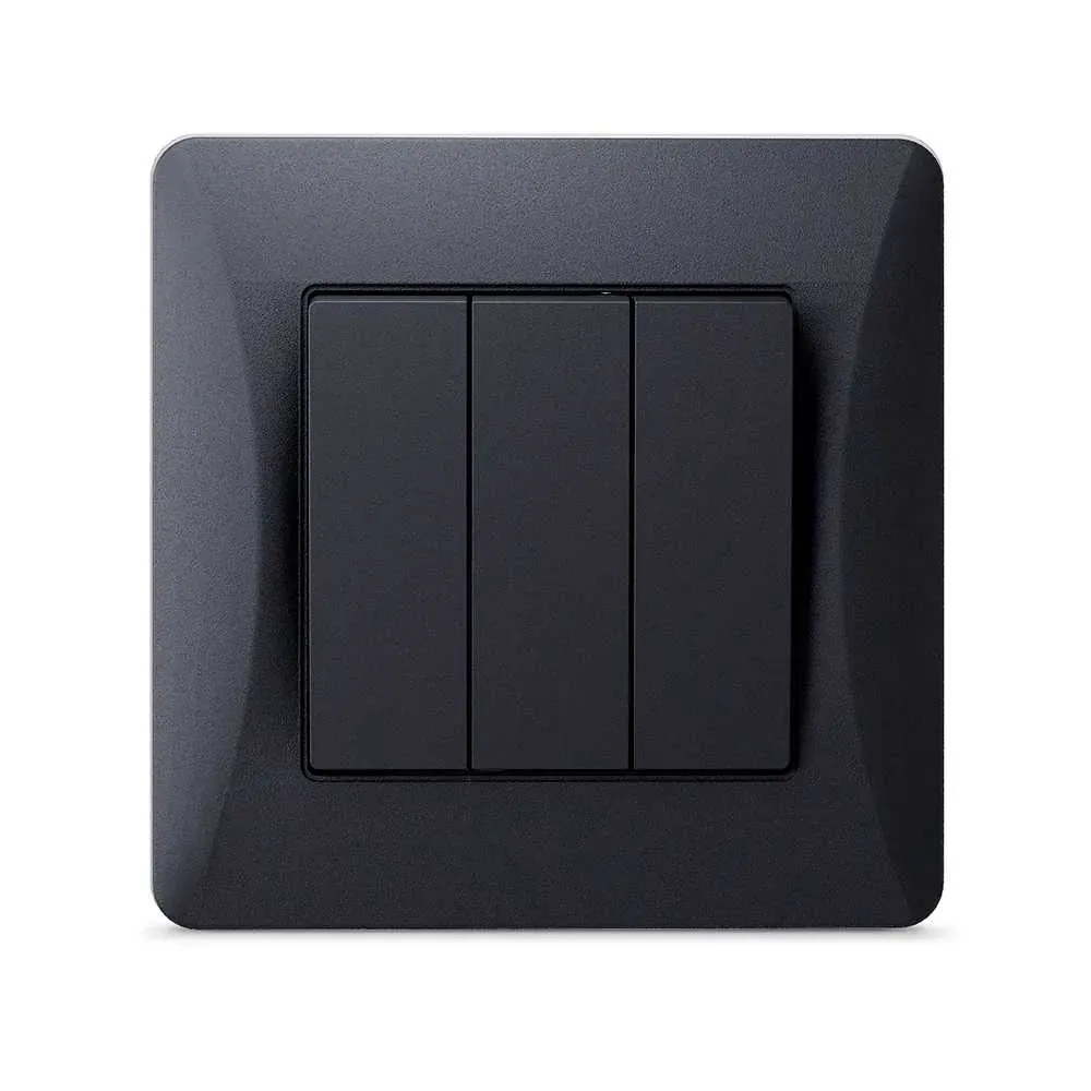 GUSI Ugra МЕХАНИЗМ Выключателя трехклавишного, скрытая установка, 10А, 250В. Цвет: графит GUSI Electric С11В3-010