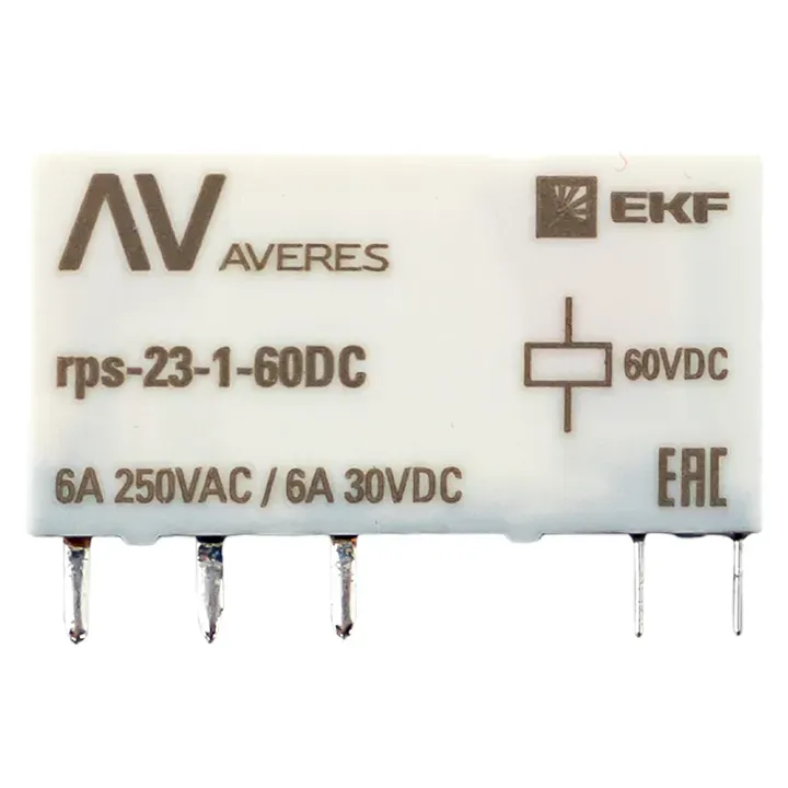 Реле промежуточное РП slim 23/1 6A 60В DC EKF RPS-23-1-60DC