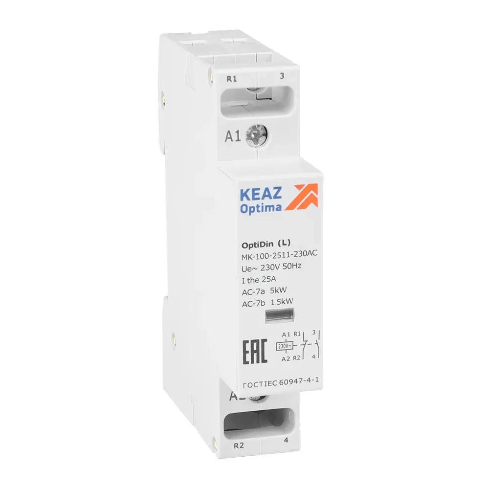 Контактор модульный OptiDin MK-100-2511-230AC (L) КЭАЗ Optima (от-ка) 343729