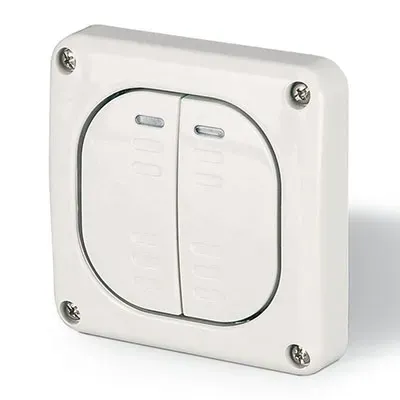 Выключатель однополюсный двухклавишный DKC DIS1373022