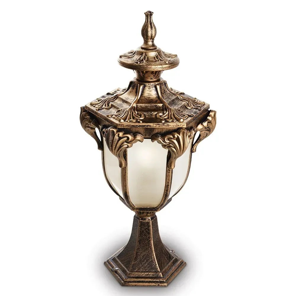 Светильник НТУ-60w на постамент Е27 IP44 черное золото FERON 11423