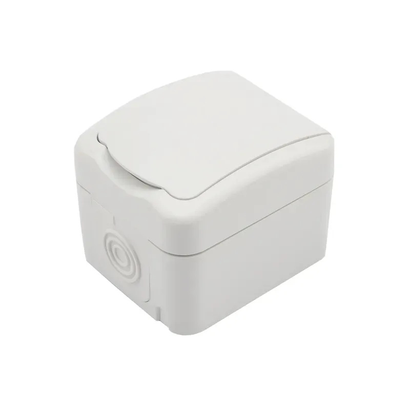 Розетка одноместная (керамика) Mini OG IP54, с заземлением, о/у, белая REXANT KR-78-0605