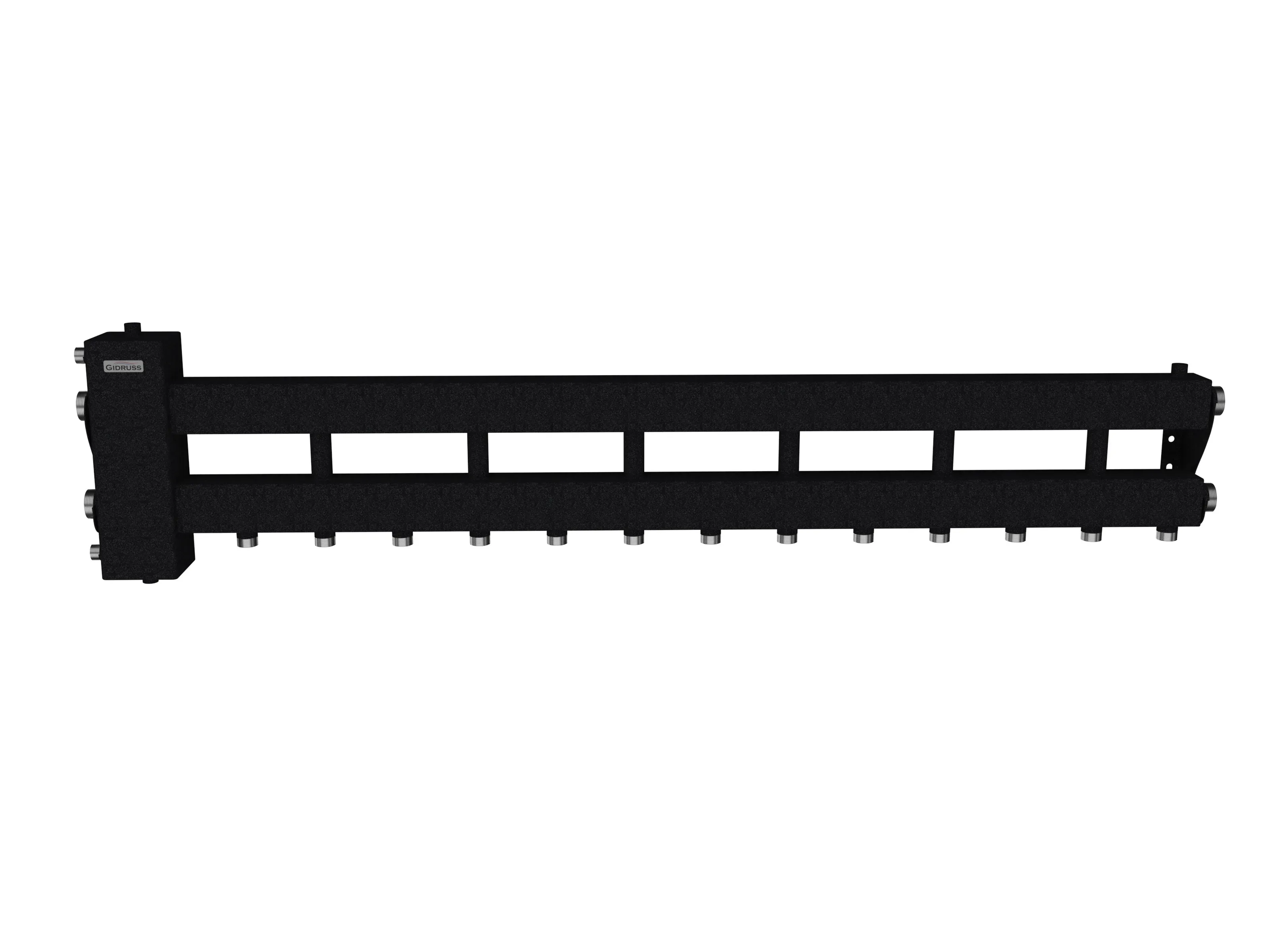 Коллектор с гидрострелкой BM-150-7D на 6 контуров G 1', 1 боковой контур G 1 1/2'до 150 кВт ст. 09Г2С Gidruss BM 15060 24