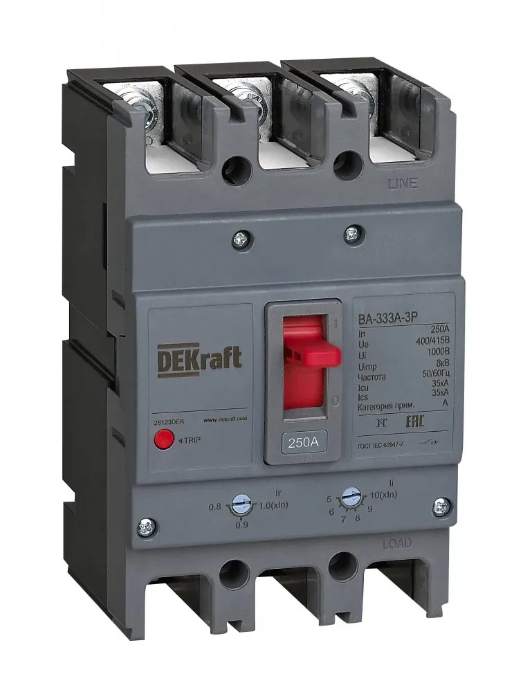 Силовой авт. выкл. 3P 250A 35кА ВА-333А SE (Dekraft) 28123DEK