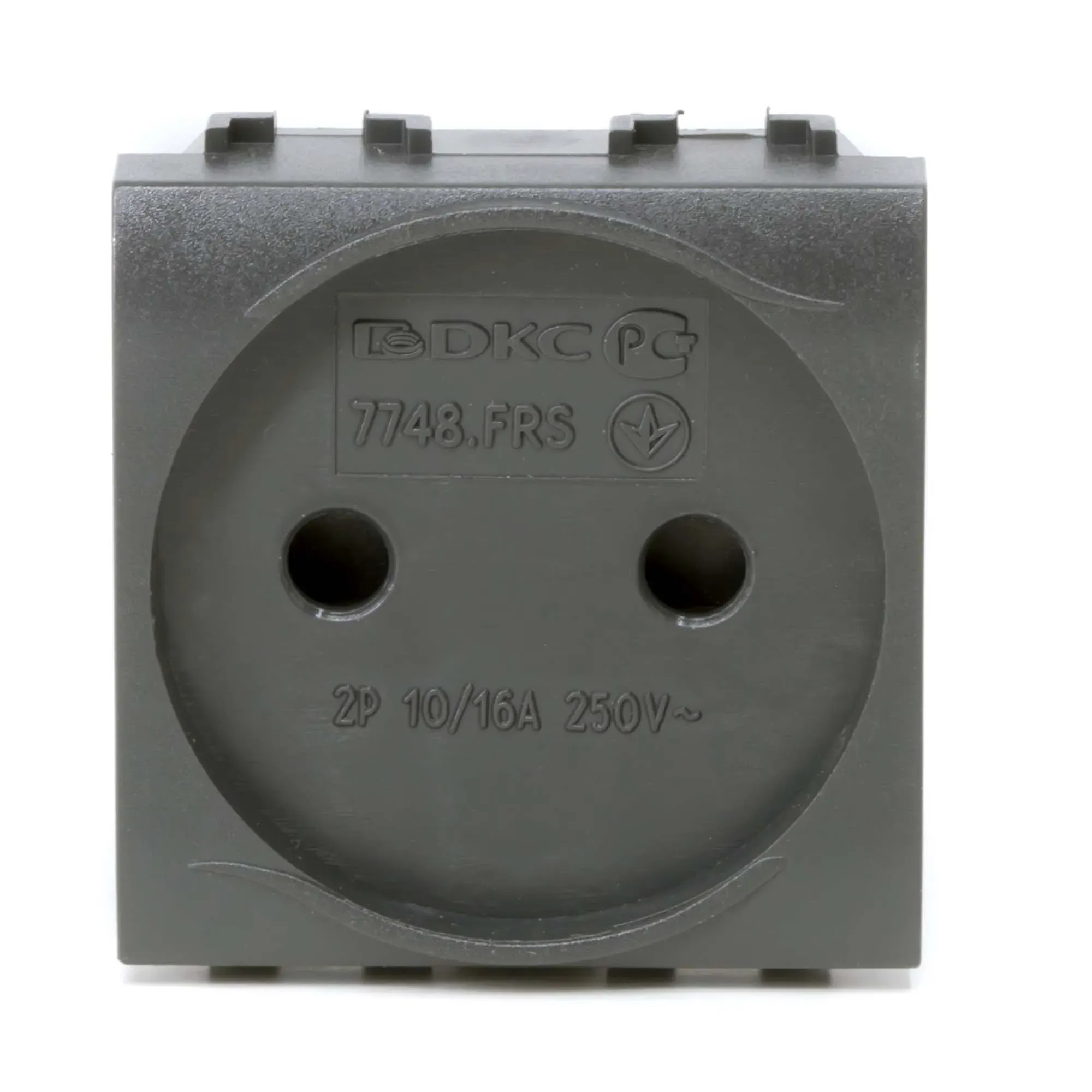 BRAVA Розетка двойная без заземления со шторками черная DKC 77483N