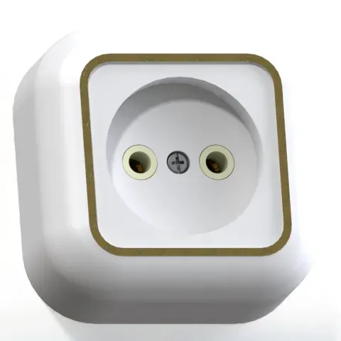 Валентина Розетка 1 пост наружная белый/ золото РА10-266 Кунцево 7639