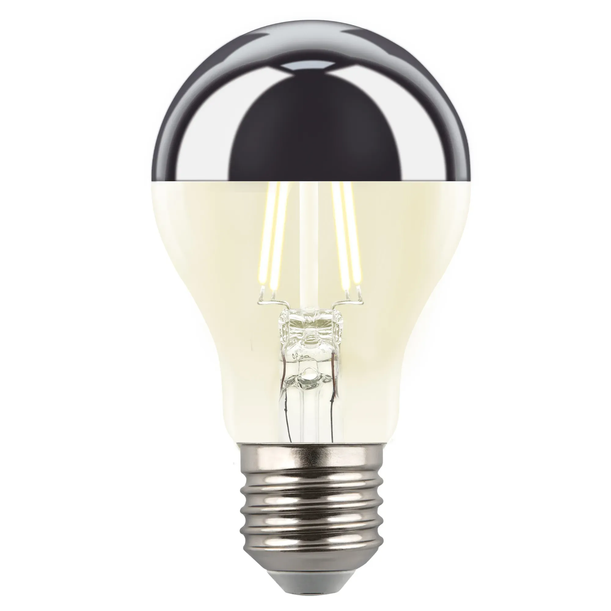 Лампа светодиодная 4 вт форма a прозрачная колба с зеркальным отражателем серия sky теплый белый свет 3000k картон тм uniel led-a60-4w/3000k/e27/cl mirror/chrome pls02wh UNIEL UL-00011795