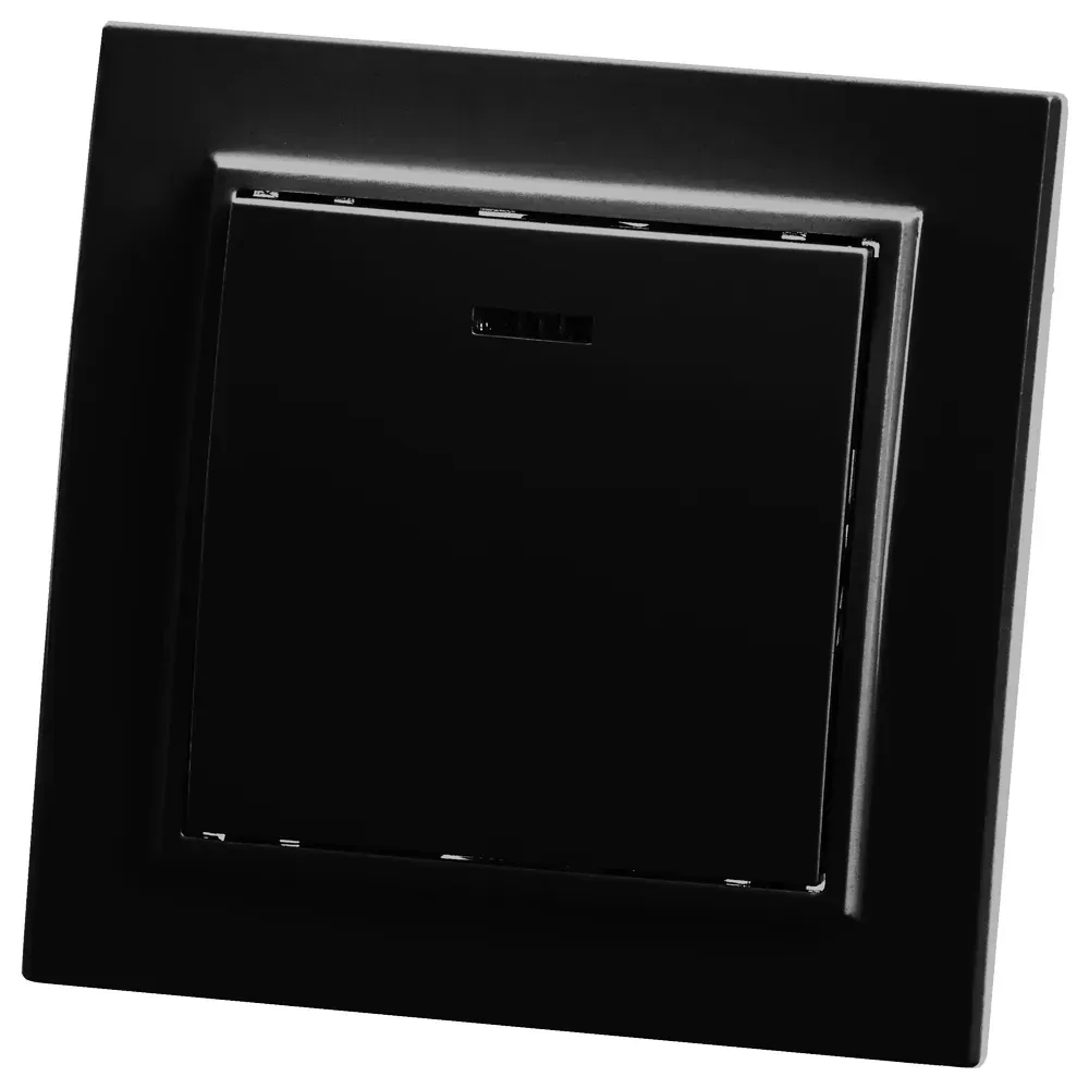 Выключатель одноклавишный c индикатором, 250В, 10А, серия Эрна, черный Stekker FERON 39470