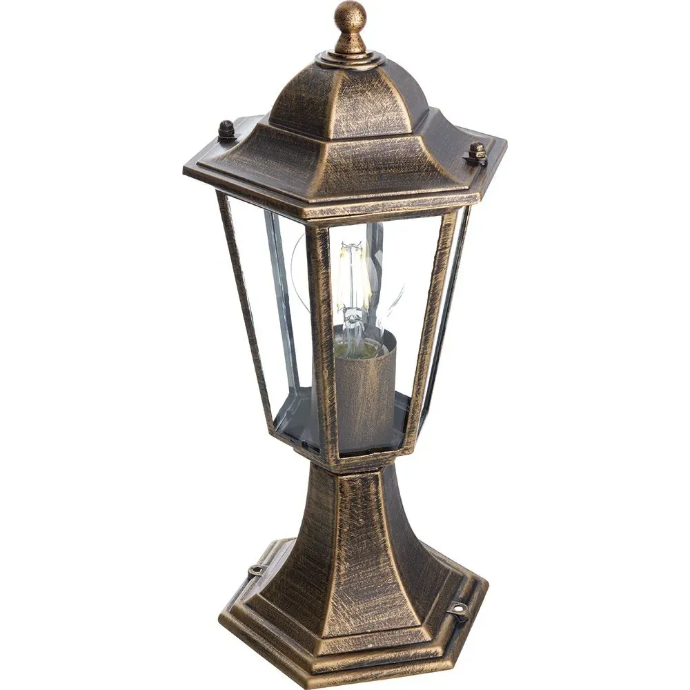 Светильник НТУ-60w столб-0.41м Е27 IP44 черный золото FERON 11131