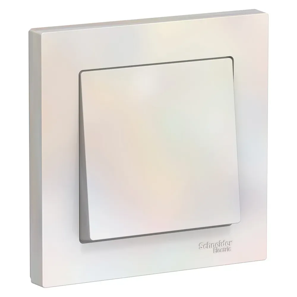 Выключатель одноклавишный ATLASDESIGN схема 1 10АХ в сборе жемчуг SE (Потенциал) ATN000412