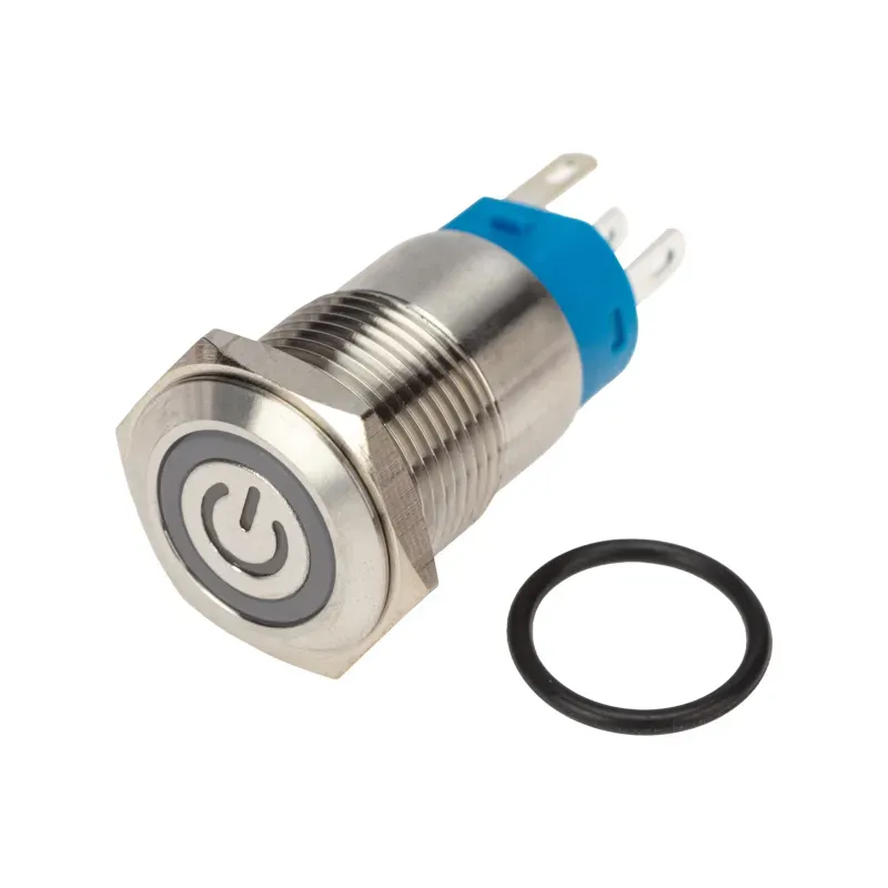 Кнопка антивандальная 16 250В Б/Фикс (5с) OFF-(ON) / ON-(OFF) плоская подсв/красная POWER REXANT 36-3243