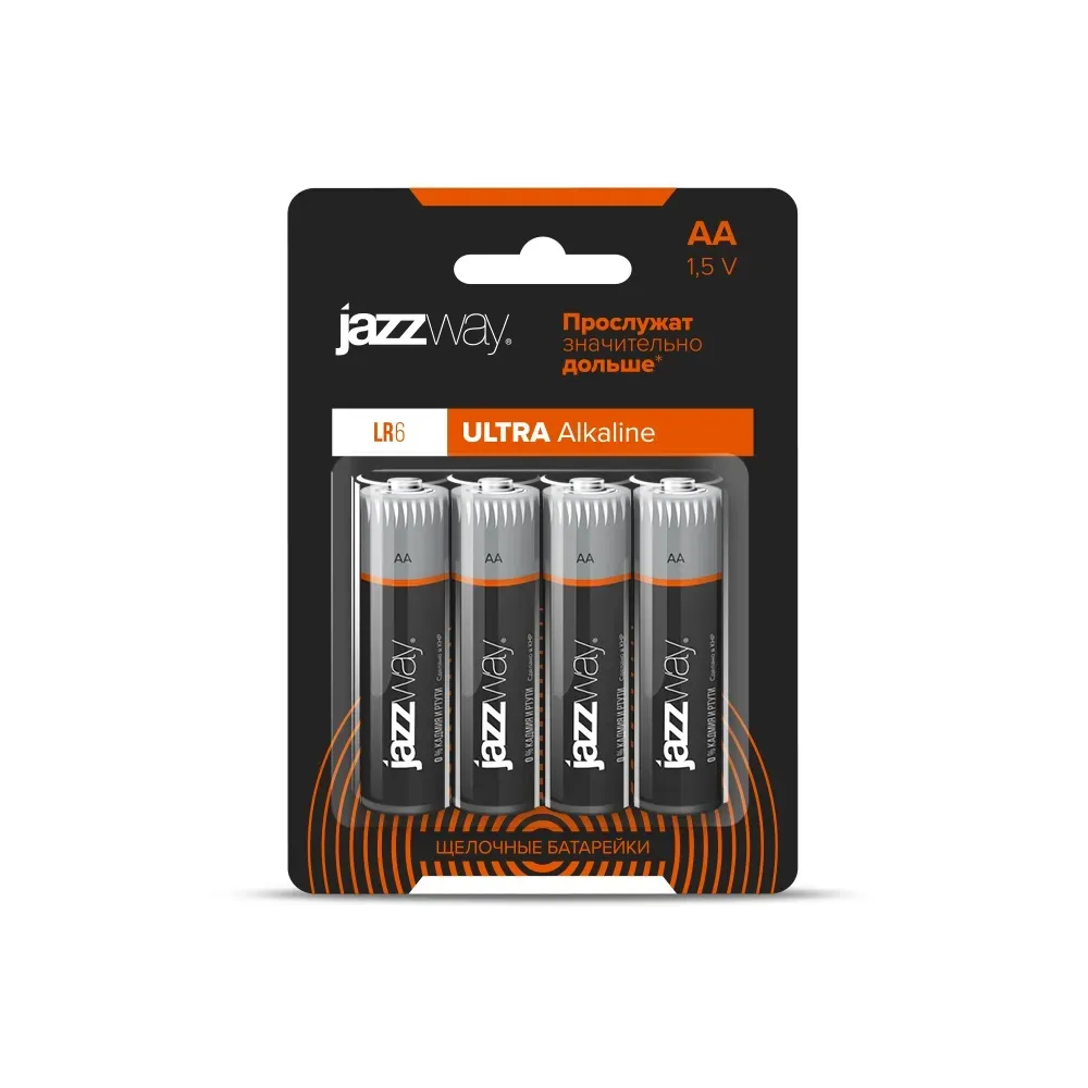 Элемент питания LR 6 (AA) алкалиновая Ultra PLUS BL-4 JazzWay 5010772