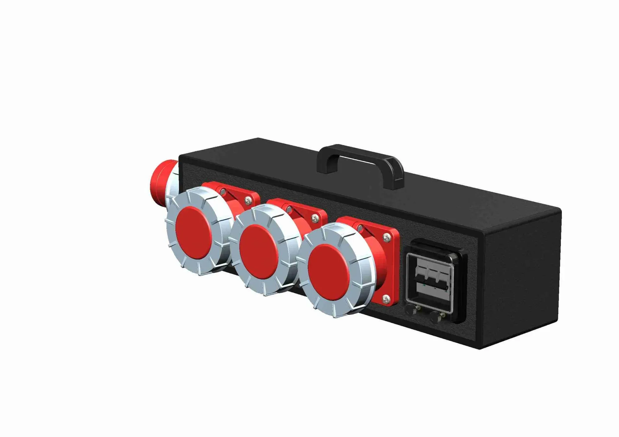 Устройство распределительное 3х63А5п380В с защитой, вход 63А5п380В, переносное,индикация фаз, пластик, IP54 AlpenBox 00-00018468