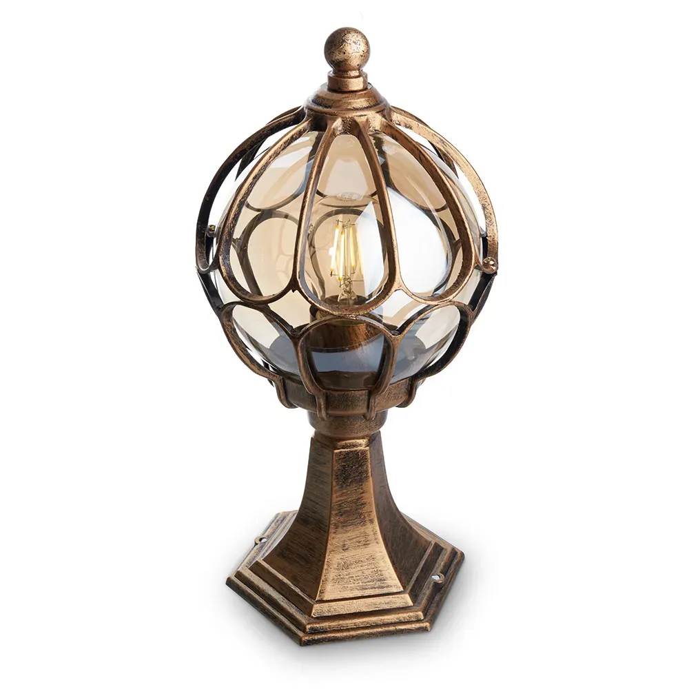 Светильник НТУ-60w столб-0.38м Е27 IP44 черное золото FERON 11364