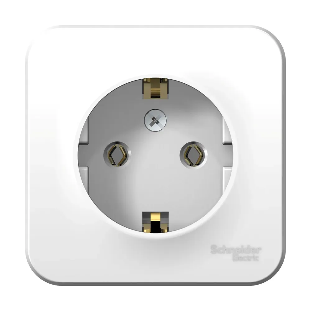 BLANCA  розетка наружная  с заземлением без шторок изол.пл., 16А, 250В, белый SE (Потенциал) BLNRA010111