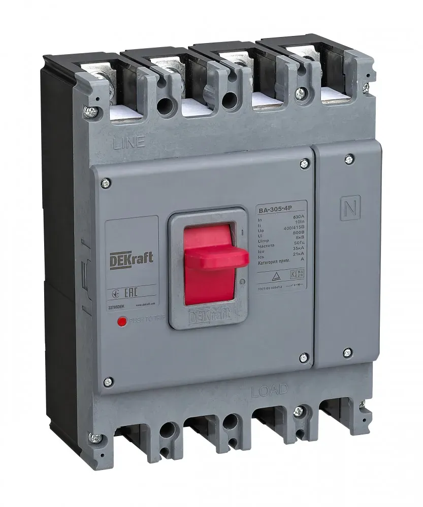 Силовой авт. выкл. 4P 630А 35кА ВА-305 SE (Dekraft) 22795DEK