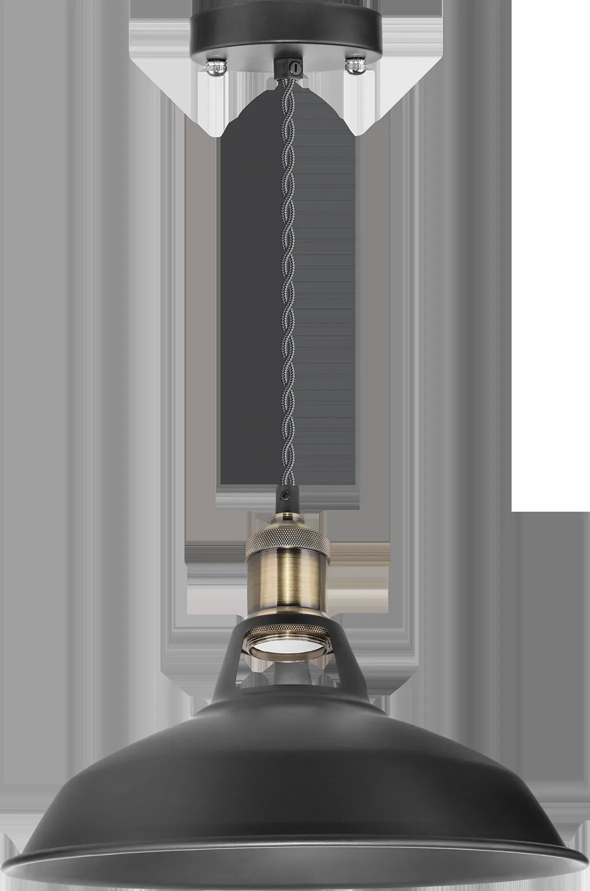 Светильник с плафоном провод 1.5м Е27 декор черный/бронза Navigator Group 20665