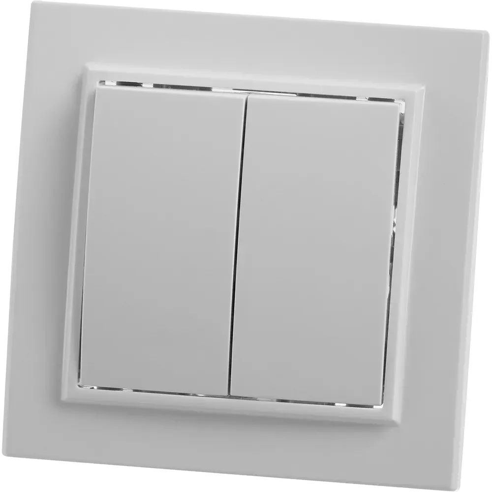 Выключатель 2-клавишный, серия Эрна, белый, FERON 39044