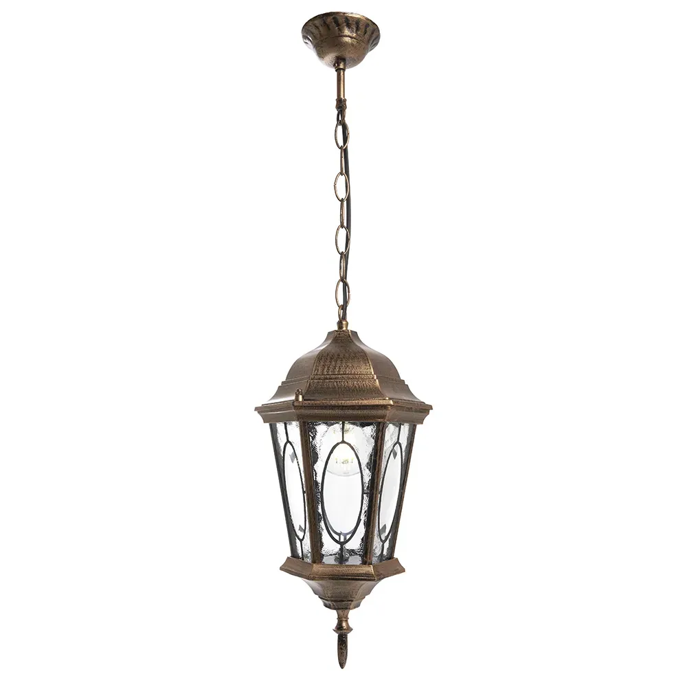 Светильник НСУ-60w цепь Е27 IP44 черное золото FERON 11331