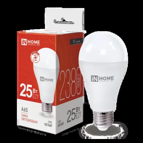 Лампа светодиодная led-a65-vc 25вт 230в е27 4000к 2380лм in home IN-HOME 4690612024080