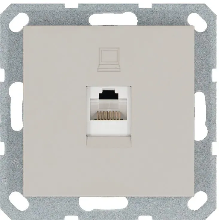 Интернет-розетка RJ45 с накладкой, цвет Тауп Jasmart G6105T