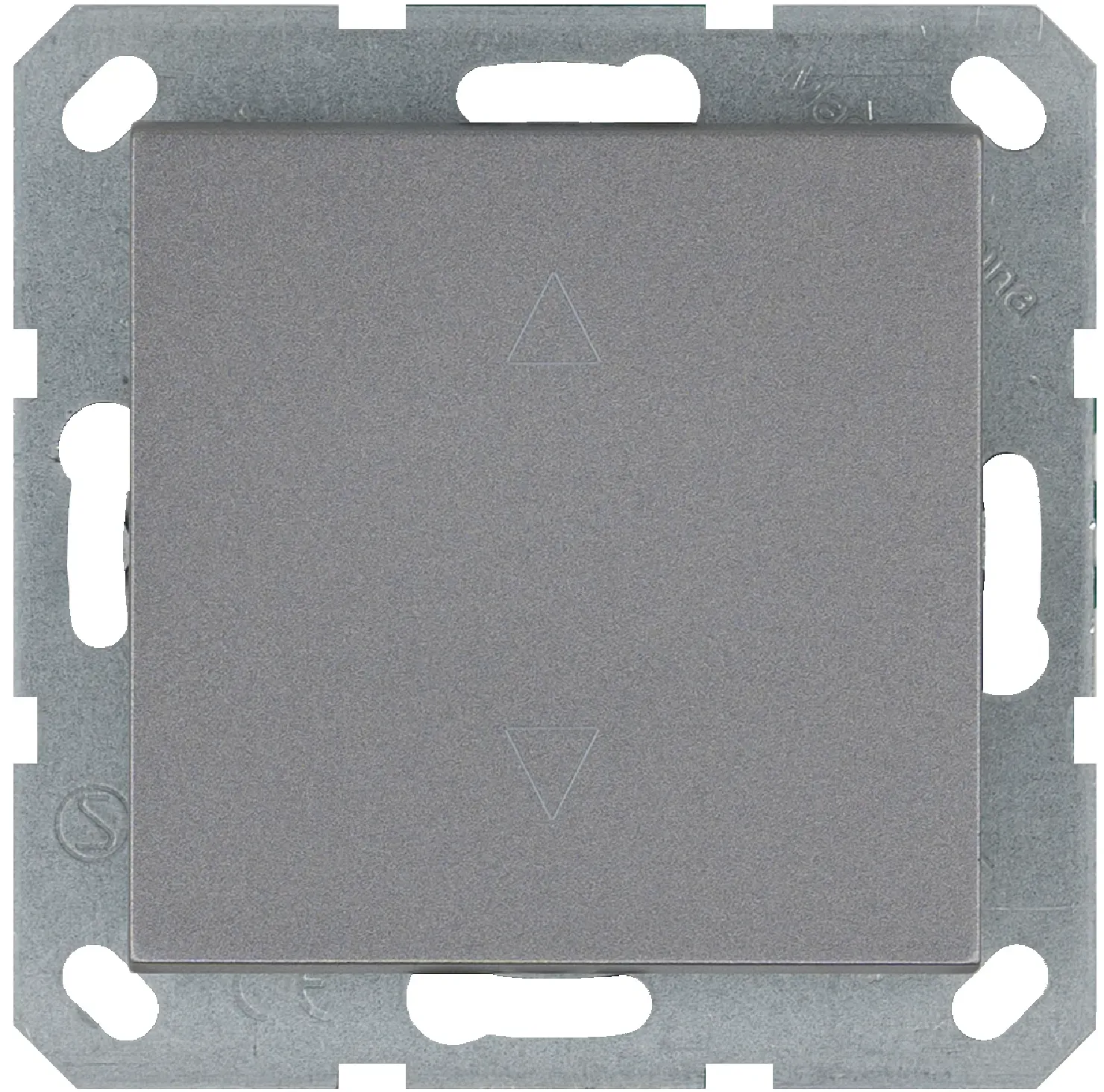 Выключатель одноклавишный для штор 10A 250V~ с накладкой, цвет Алюминий Jasmart G3018S