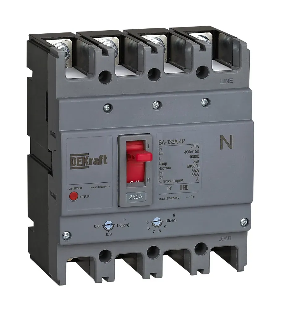 Силовой авт. выкл. 4P 140A 35кА ВА-333А SE (Dekraft) 28124DEK