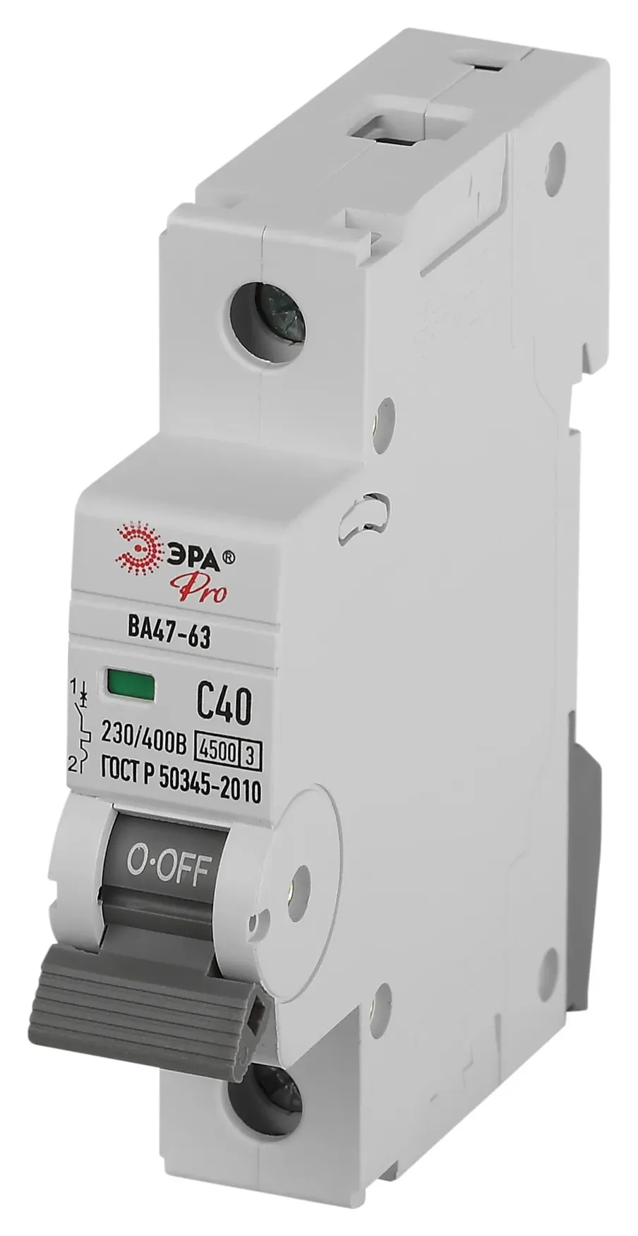 Выключатель автоматический ва47-63 1p 40а кривая c 4,5ка pro va63-1p40c4.5 эра ЭРА Б0059411