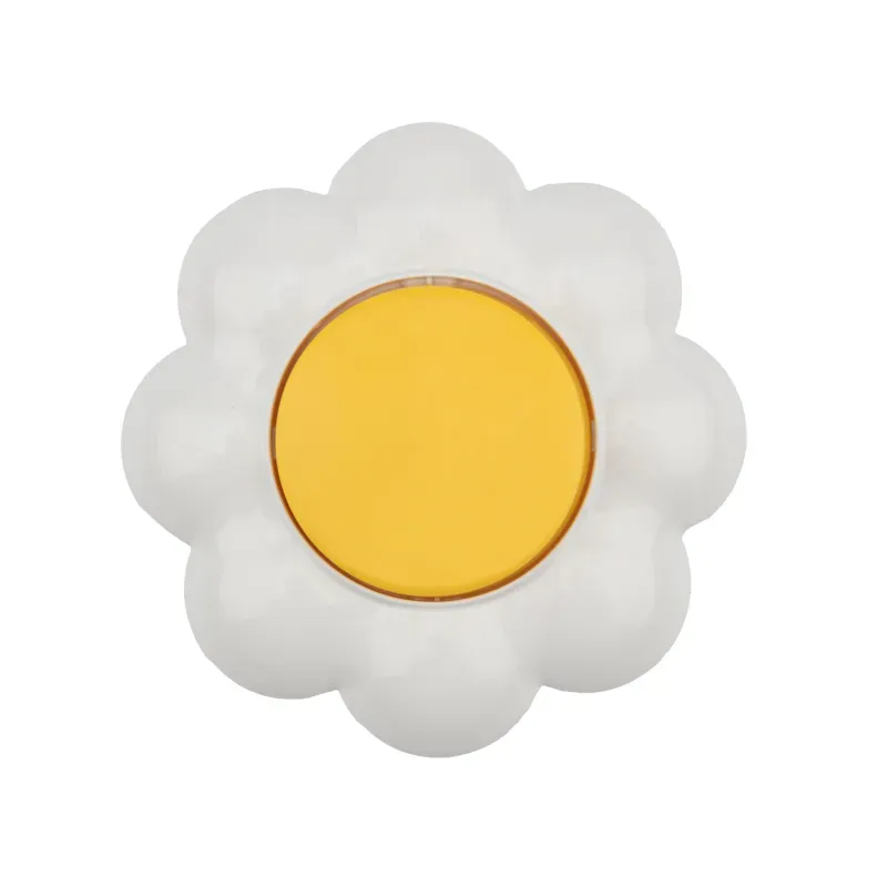 Выключатель одноклавишный KRANZ HAPPY Ромашка скрытой установки, желтый/белый REXANT KR-78-0620