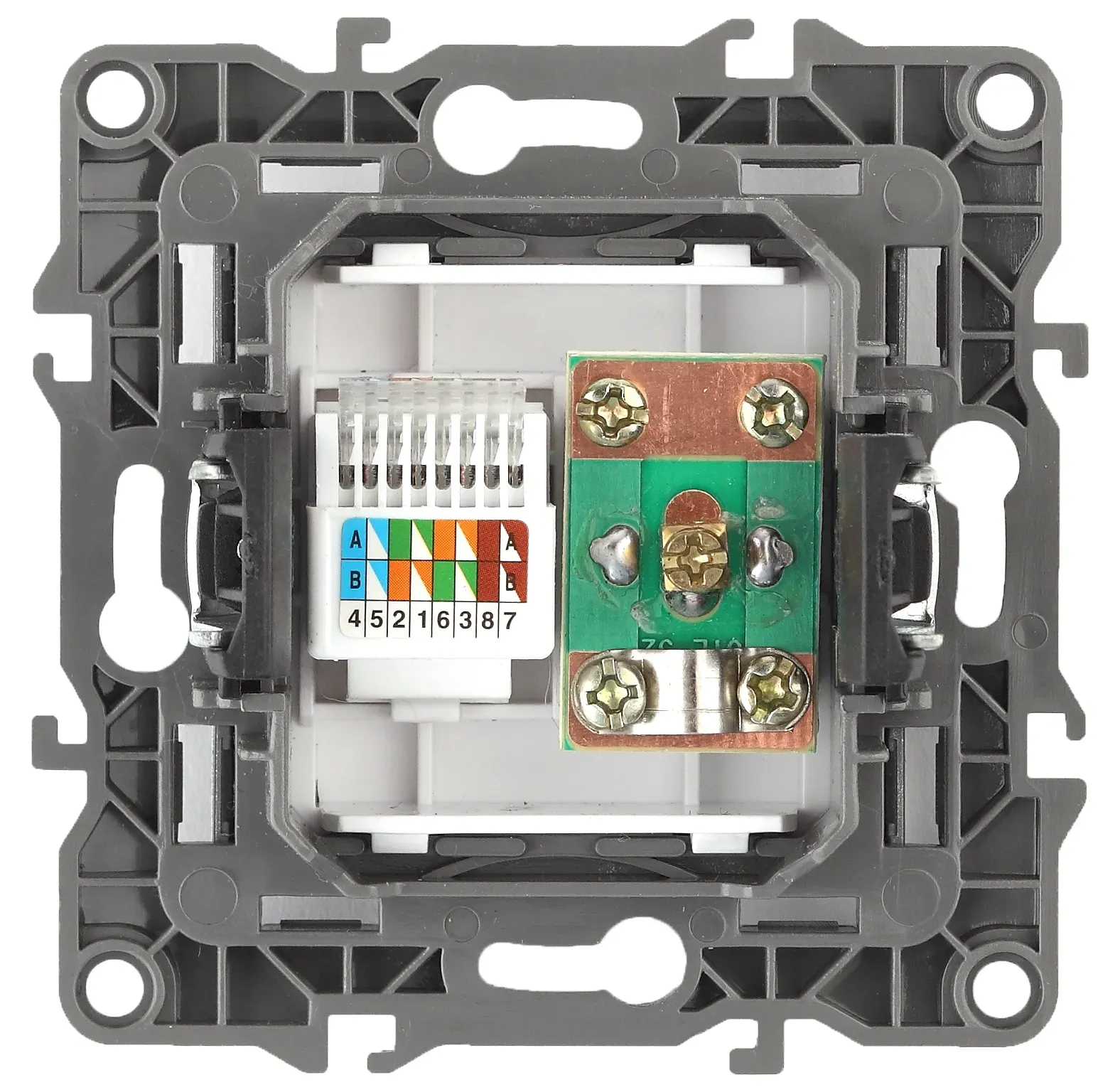 Розетка комбинированная RJ45+TV, Эра12, графит, 12-3110-12 Б0027447