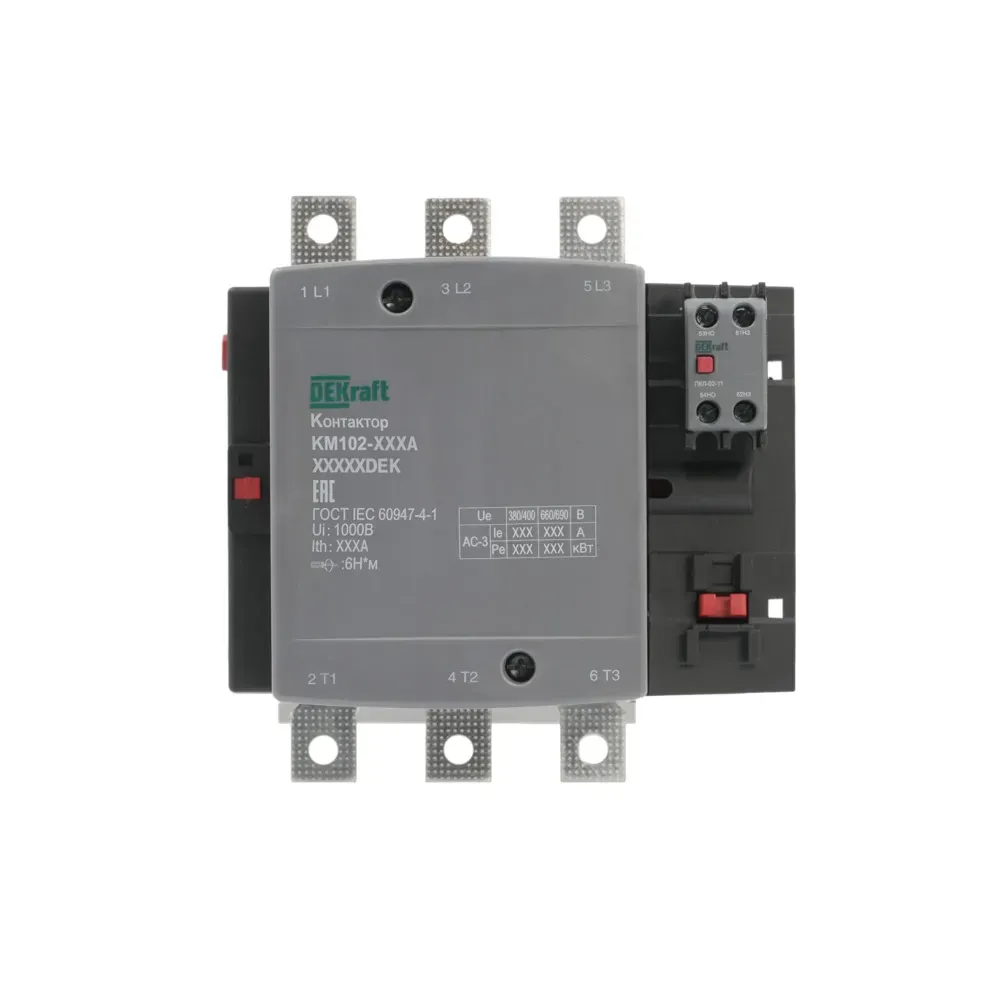 Контактор 185А 110В АС АС3  АС4 1НО+1НЗ КМ-102 SE (Dekraft) 21948DEK