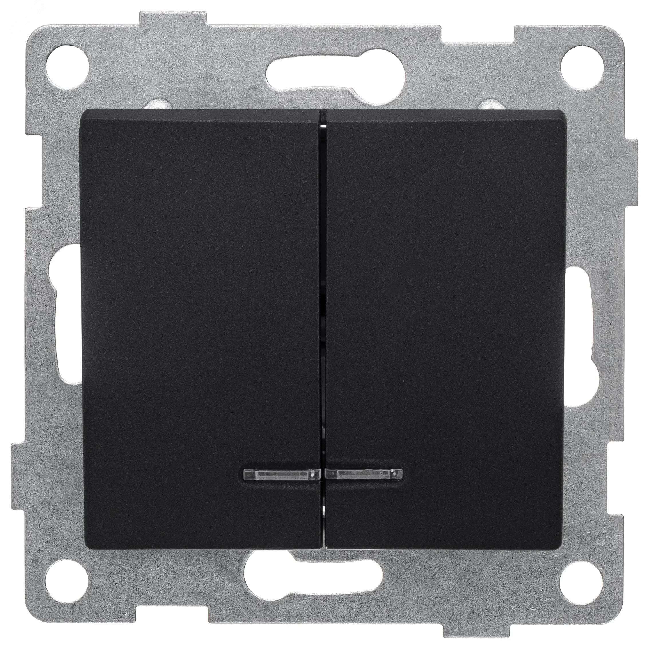 GUSI Bravo механизм выключателя 2кл. (инд), скрытая  установка,  10А, 250В. Цвет: графит. GUSI Electric С10В28-010